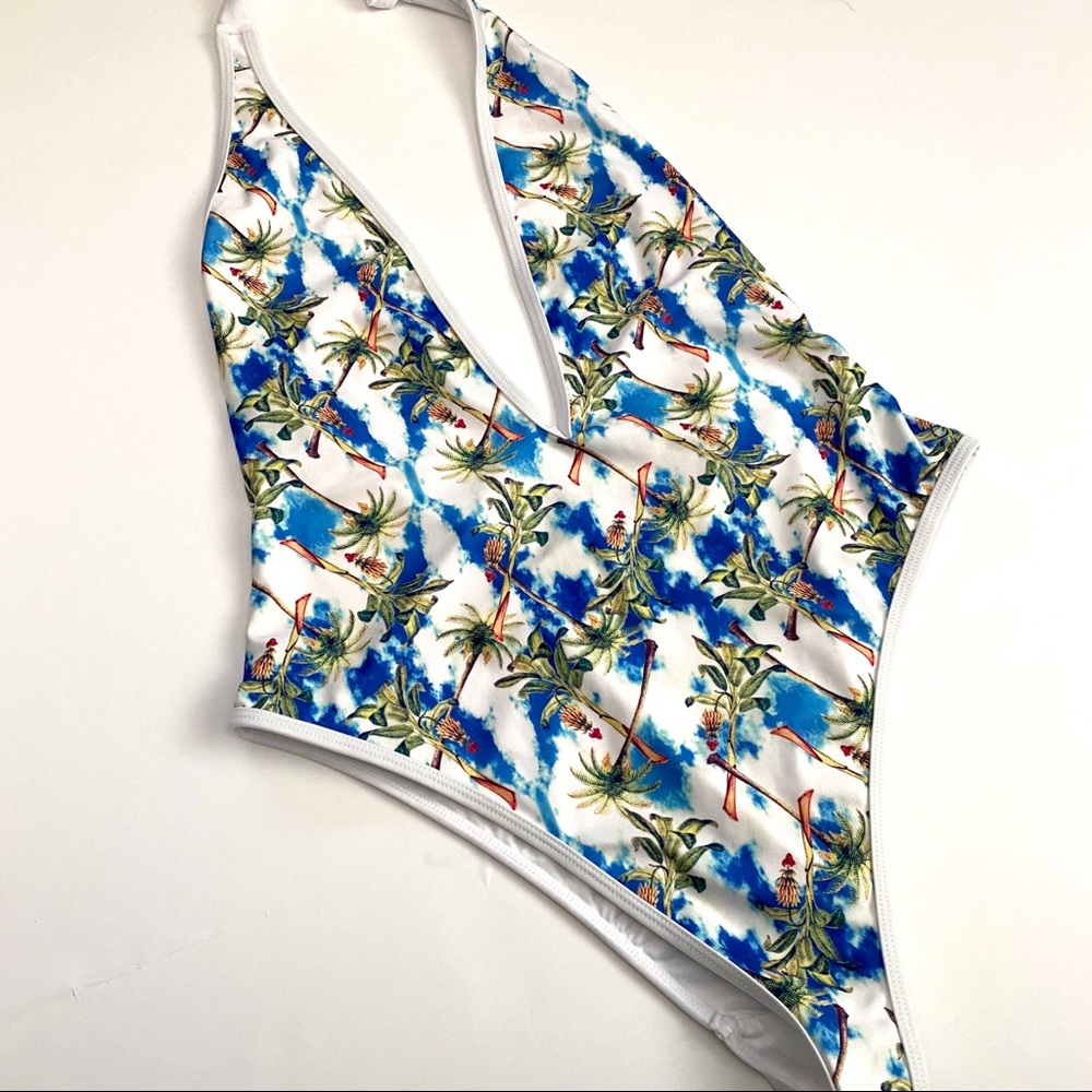 Deep V neck one piece swimsuit - Picture 6 of 14